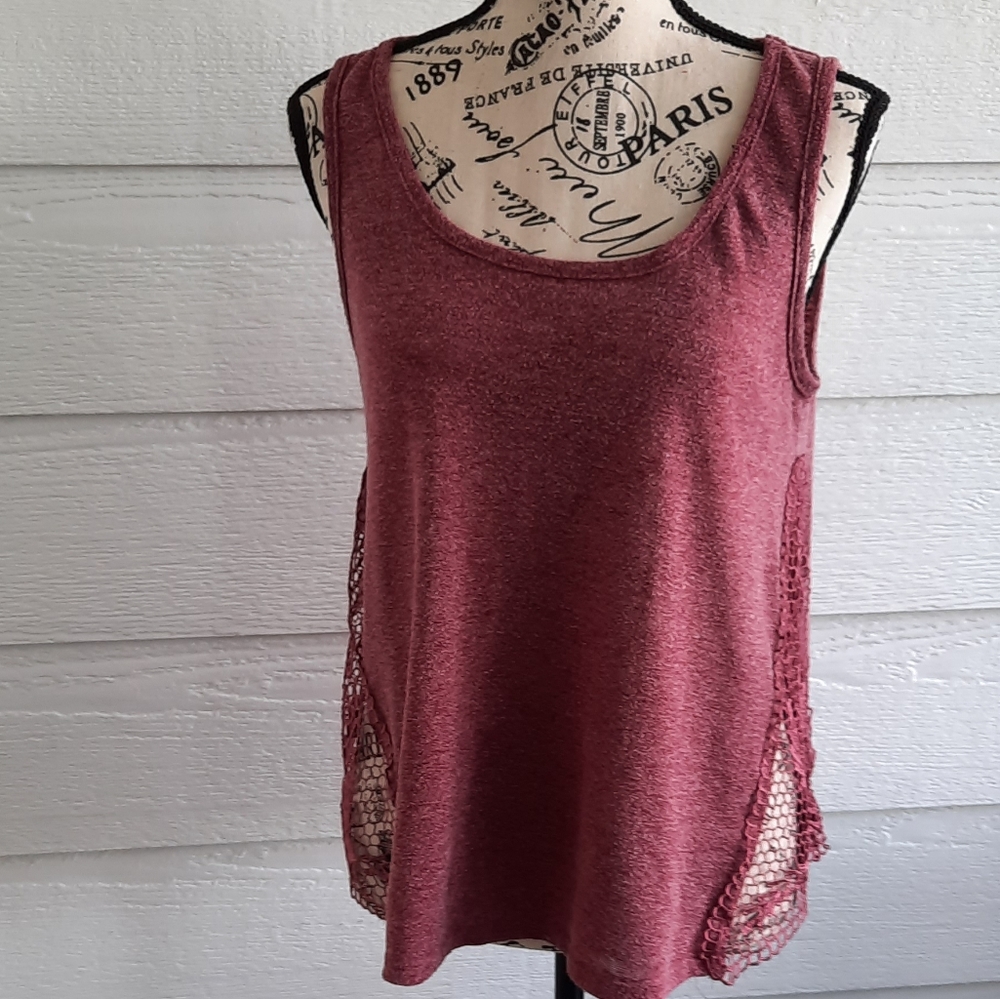 Miss Chievous mauve tank w/lace
